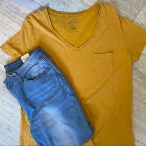 Universal Threads Yellow Pocket Tee
